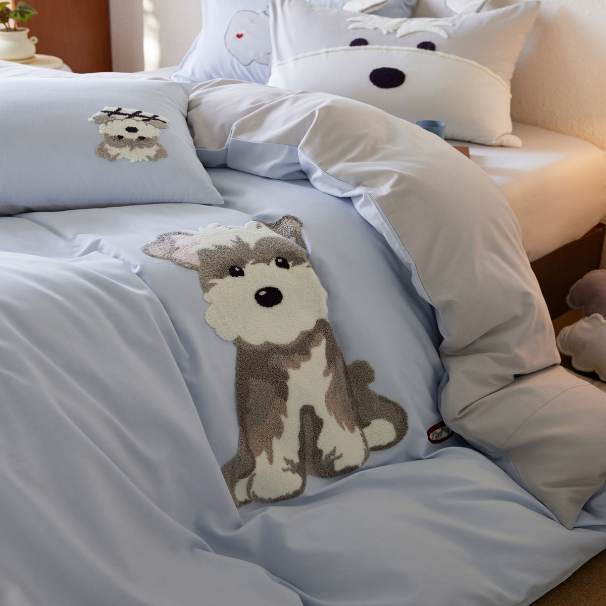 91家纺网 家纺一手货源 找家纺 （总）简纯主义 2025新款全棉纯棉毛巾绣磨毛四件套-托马斯