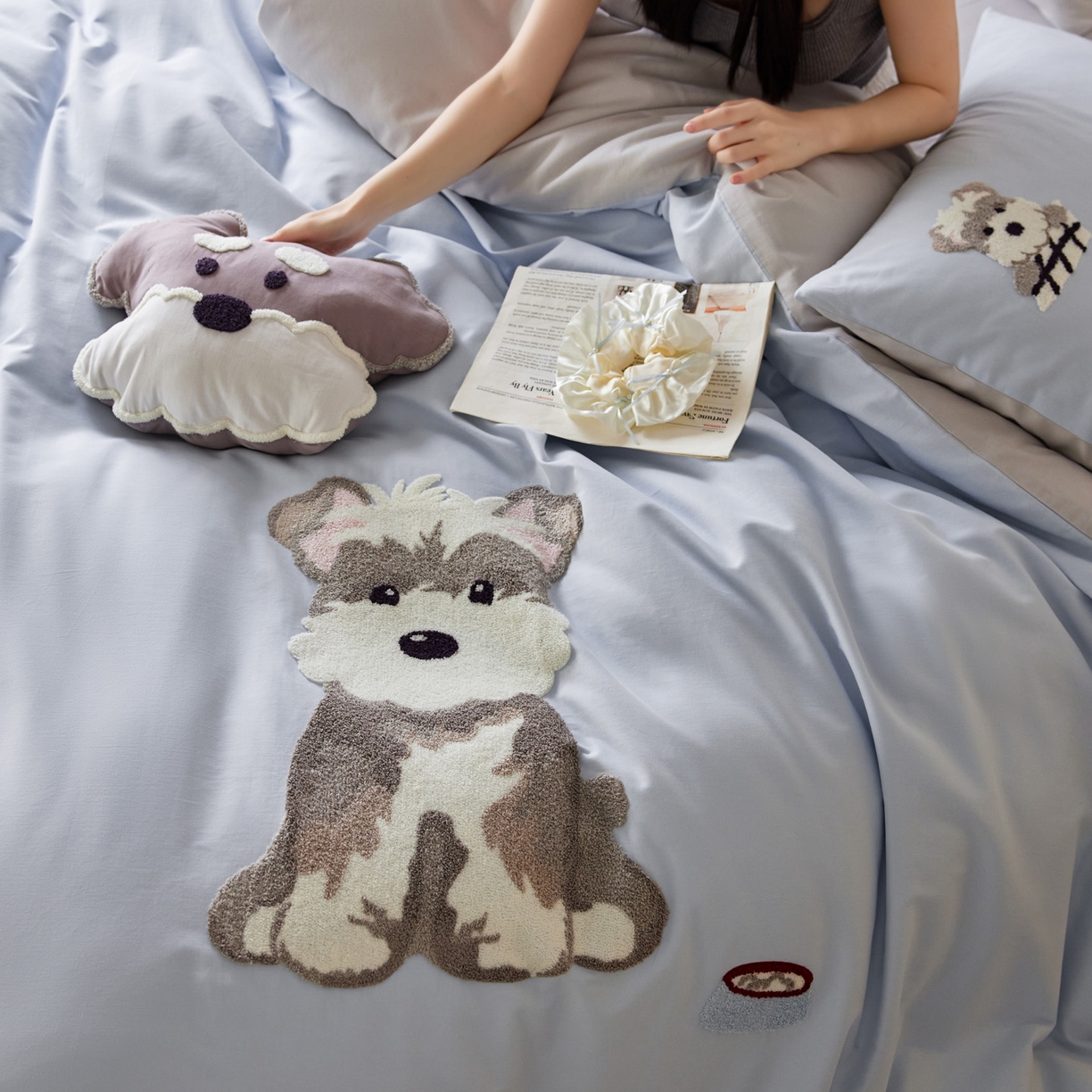 91家纺网 家纺一手货源 找家纺 （总）简纯主义 2025新款全棉纯棉毛巾绣磨毛四件套-托马斯