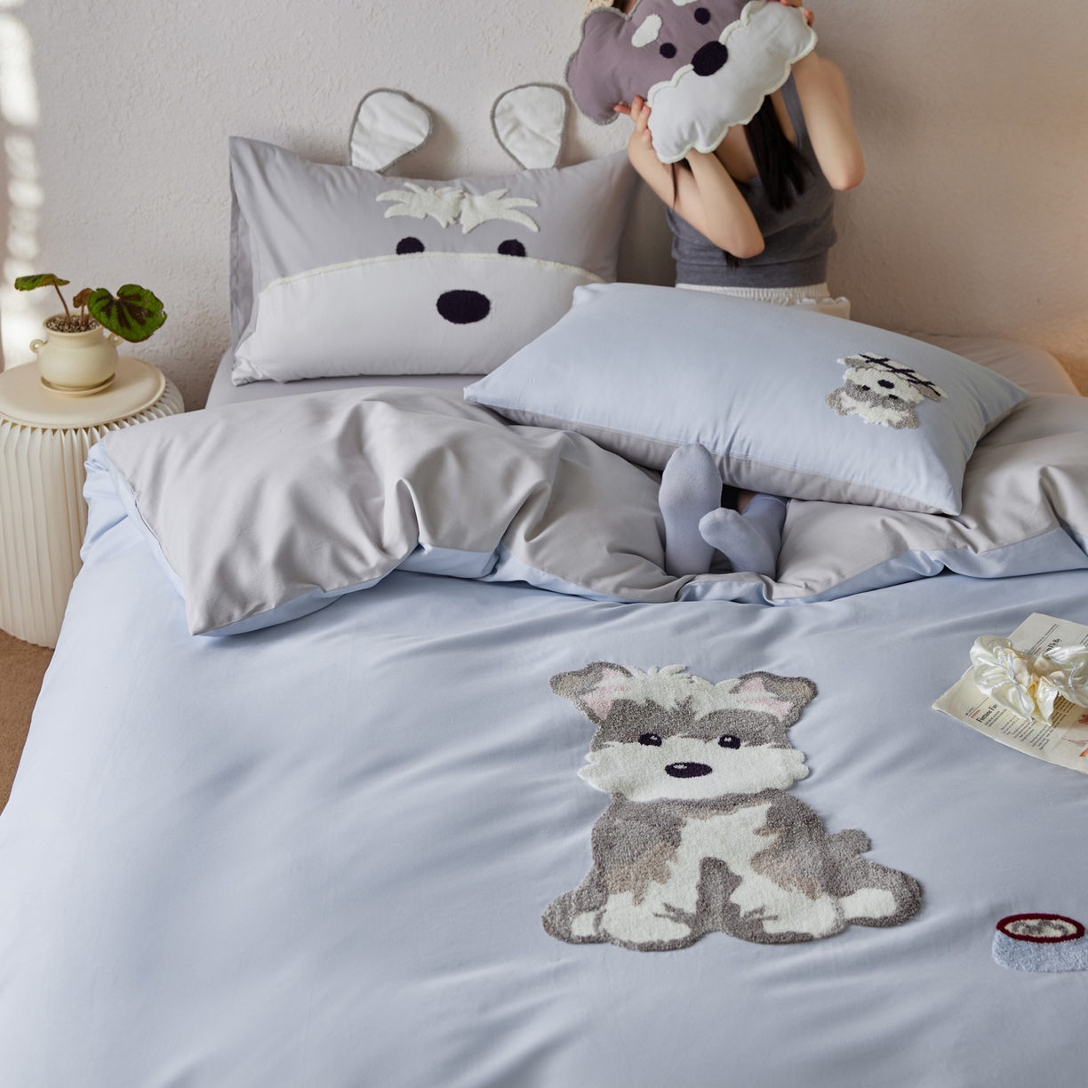 91家纺网 家纺一手货源 找家纺 （总）简纯主义 2025新款全棉纯棉毛巾绣磨毛四件套-托马斯