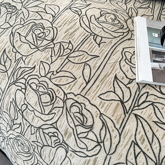 91家纺网 家纺一手货源 找家纺 许林家纺 2025新款兔毛宽包边立体雕花牛奶绒四件套 山茶花