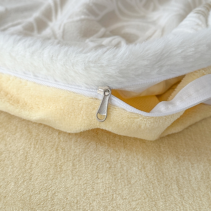 91家纺网 家纺一手货源 找家纺 许林家纺 2025新款兔毛宽包边立体雕花牛奶绒四件套 云朵