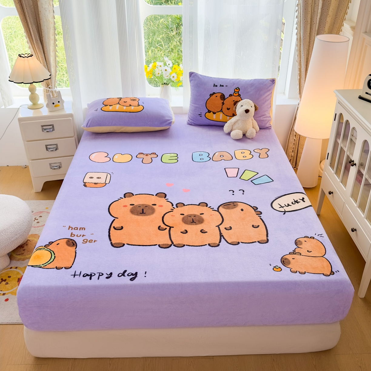 91家纺网 家纺一手货源 找家纺 （总）浩诚 2025新款高克重原创设计宇航员太空人牛奶绒大版卡通四件套