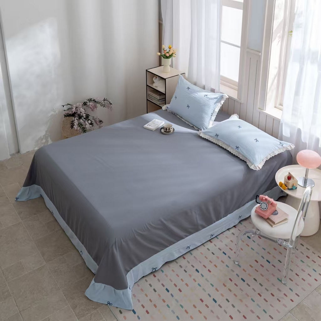 91家纺网 家纺一手货源 找家纺 玖琳家纺 2025新款云朵水洗棉皱皱纱精致花边款四件套 结语青评