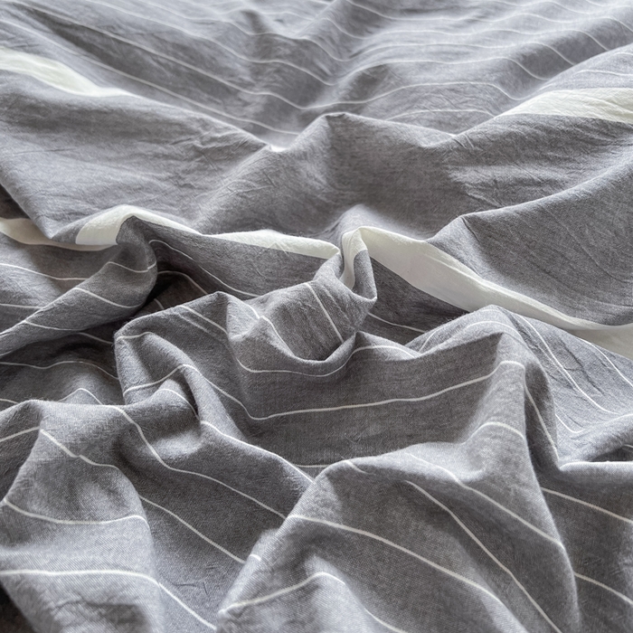 91家纺网 家纺一手货源 找家纺 柠萌家居 2025新款无印良品风双拼全棉色织水洗棉加牛奶绒四件套简约全棉拼牛奶绒四件套 提供买家秀 棉+绒-宽双线冷灰