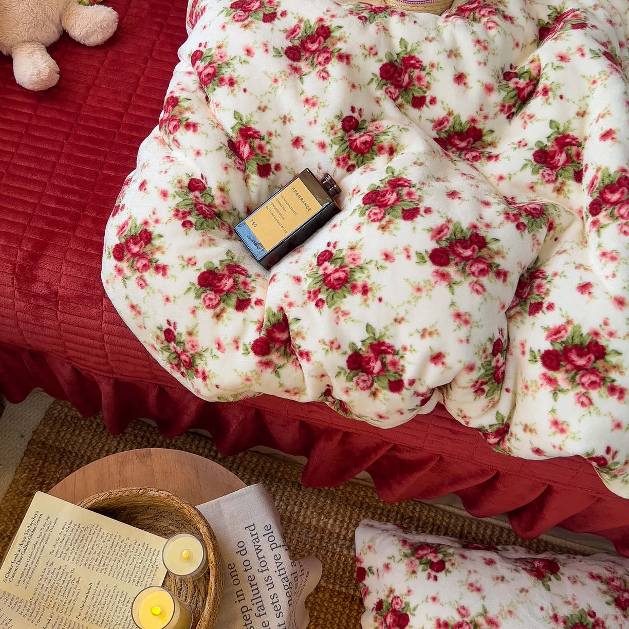 91家纺网 家纺一手货源 找家纺 （总）默忆 2025新款牛奶绒床盖款四件套-花妖