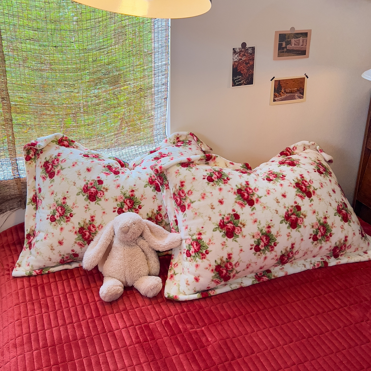 91家纺网 家纺一手货源 找家纺 默忆 2025新款牛奶绒床盖款四件套-花妖 花妖-白