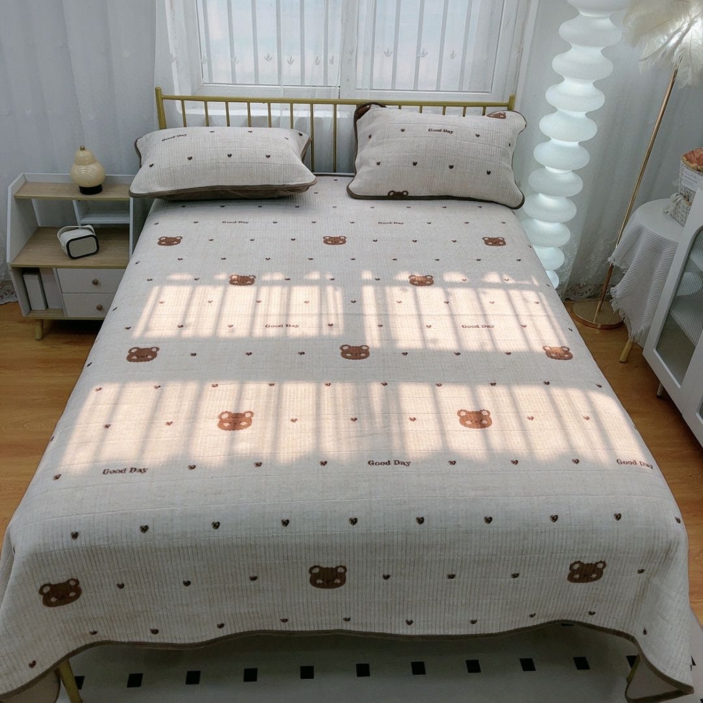 91家纺网 家纺一手货源 找家纺 暖居 2025新款加厚牛奶绒豆豆被床盖四件套跑量款 爱心小熊