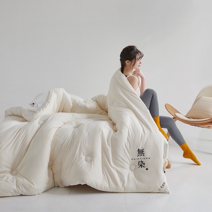 91家纺网 家纺一手货源 找家纺 （总）玖琳家纺 2025新款无印无染全棉色织大豆被