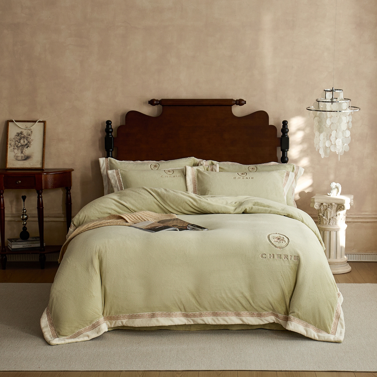 91家纺网 家纺一手货源 找家纺 （总）蓝梦 2025新款270g全消光牛奶绒四件套-克莱尔