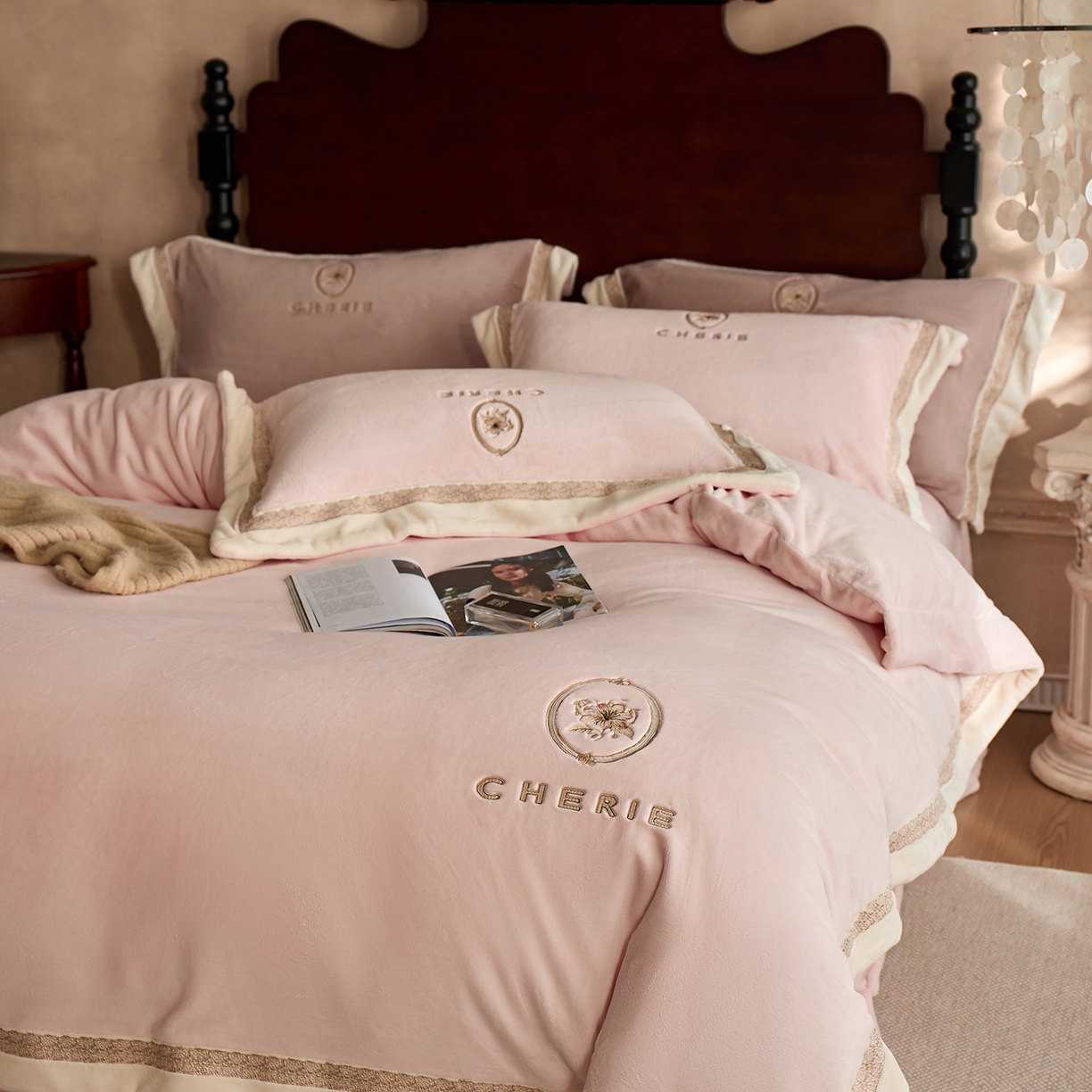 91家纺网 家纺一手货源 找家纺 （总）蓝梦 2025新款270g全消光牛奶绒四件套-克莱尔