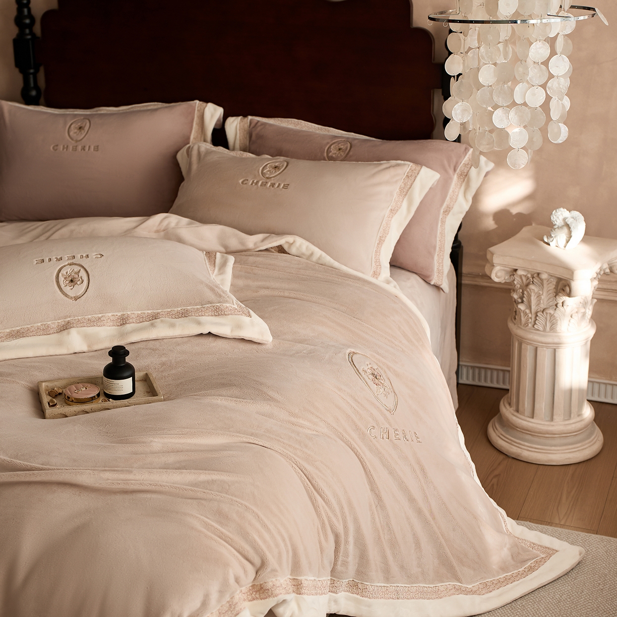 91家纺网 家纺一手货源 找家纺 蓝梦 2025新款270g全消光牛奶绒四件套-克莱尔 克莱尔-新米色