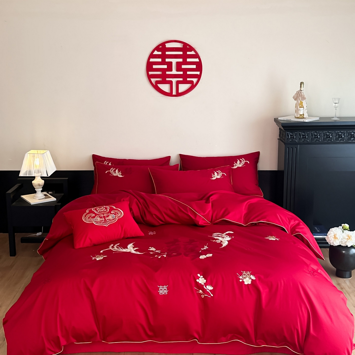 （总）女子家纺 2025新款亲肤舒适婚庆四件套-国色天香