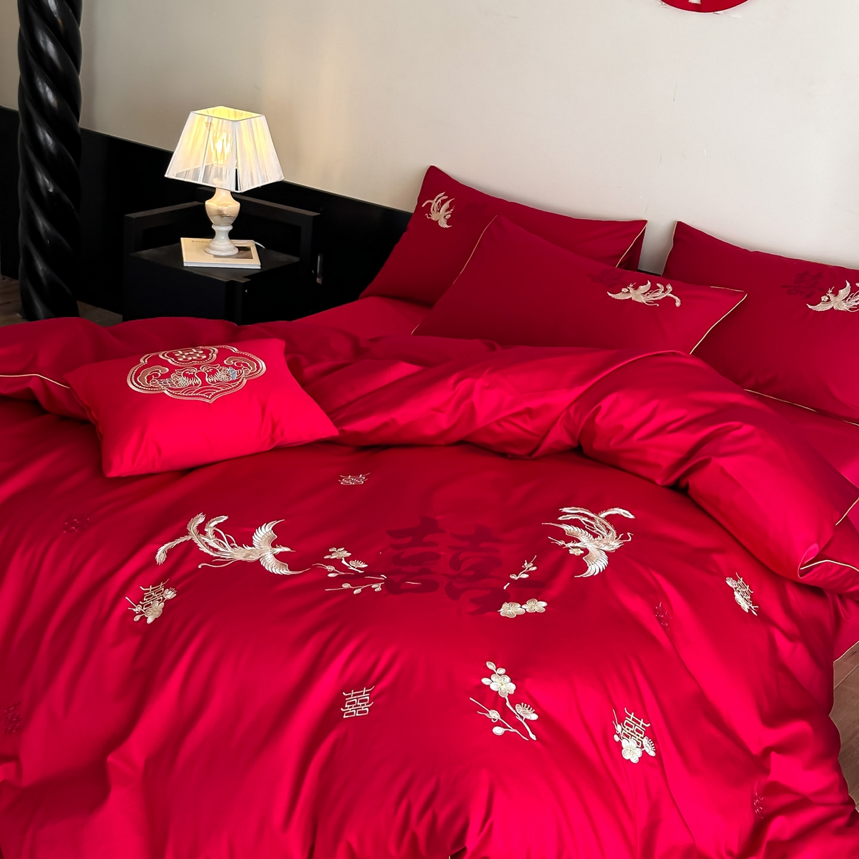 91家纺网 家纺一手货源 找家纺 （总）女子家纺 2025新款亲肤舒适婚庆四件套-国色天香