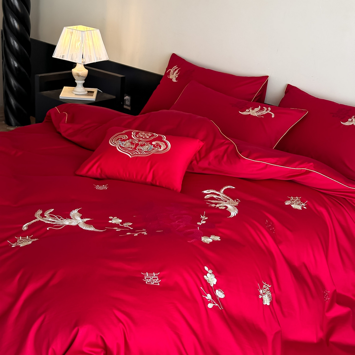 91家纺网 家纺一手货源 找家纺 （总）女子家纺 2025新款亲肤舒适婚庆四件套-国色天香