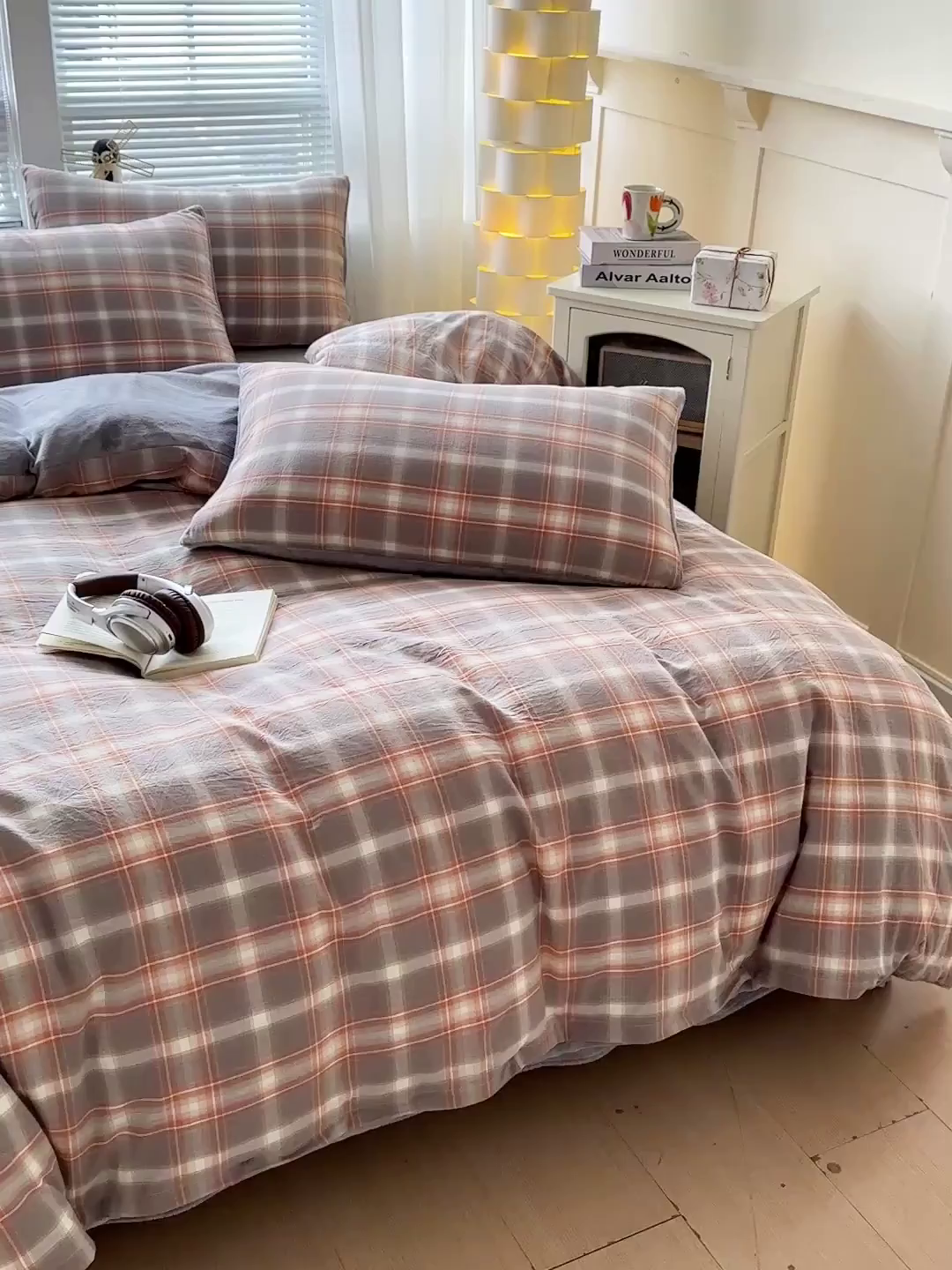 91家纺网 家纺一手货源 找家纺 （总）柠萌家居 2025新款无印良品风双拼全棉色织水洗棉加牛奶绒单品被套简约风全棉拼牛奶绒单被套