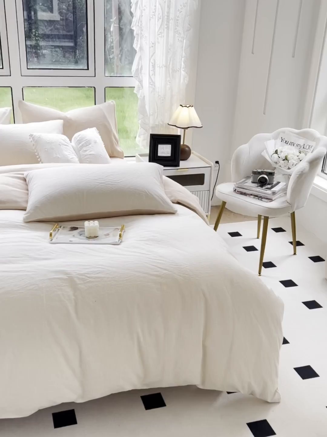 91家纺网 家纺一手货源 找家纺 柠萌家居 2025新款无印良品风双拼全棉色织水洗棉加牛奶绒单品被套简约风全棉拼牛奶绒单被套 棉+绒-米极细条