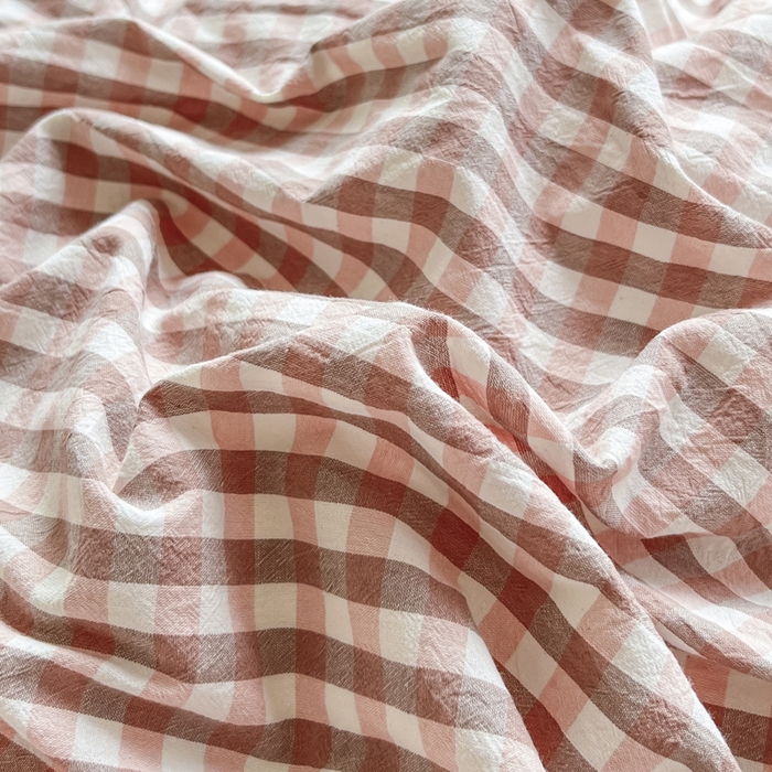 91家纺网 家纺一手货源 找家纺 柠萌家居 2025新款无印良品风双拼全棉色织水洗棉加牛奶绒单品被套简约风全棉拼牛奶绒单被套 棉+绒-蜜粉小格