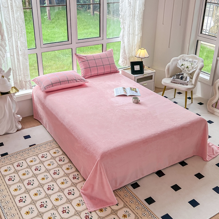 91家纺网 家纺一手货源 找家纺 柠萌家居 2025新款无印良品风双拼全棉色织水洗棉加牛奶绒单品被套简约风全棉拼牛奶绒单被套 棉+绒-瓦尔粉