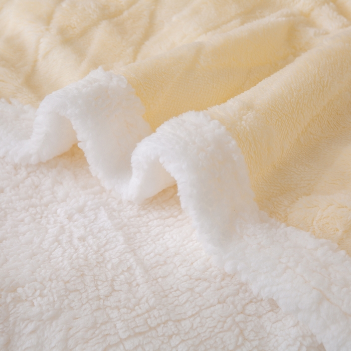 91家纺网 家纺一手货源 找家纺 佳居缘 【双面绒-交叉纹】 2025加厚保暖羊羔绒毛毯双层塔芙绒毯子跨境专供外贸出口定制 交叉纹-米白