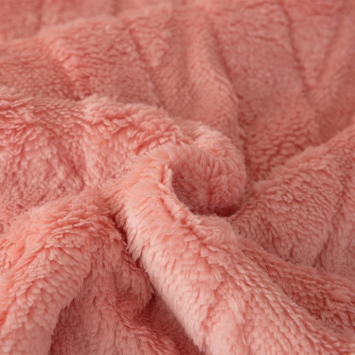 91家纺网 家纺一手货源 找家纺 佳居缘 【双面绒-交叉纹】 2025加厚保暖羊羔绒毛毯双层塔芙绒毯子跨境专供外贸出口定制 交叉纹-粉
