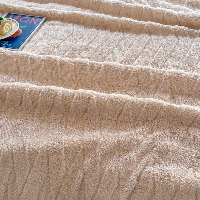 91家纺网 家纺一手货源 找家纺 佳居缘 【双面绒-交叉纹】 2025加厚保暖羊羔绒毛毯双层塔芙绒毯子跨境专供外贸出口定制 交叉纹-奶咖