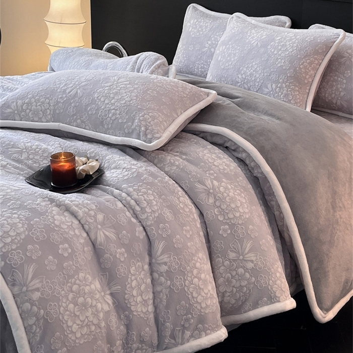 91家纺网 家纺一手货源 找家纺 （总）诺梵 高端2025雕花绒四件套牛奶烂花绒大包边被套_控价标准高于149，加大高于159