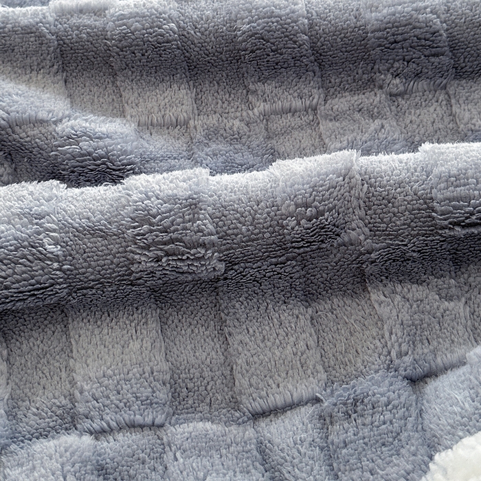 91家纺网 家纺一手货源 找家纺 佳居缘 【双面绒-方格】 2025加厚保暖羊羔绒毛毯双层塔芙绒毯子跨境专供外贸出口定制 方格-灰蓝