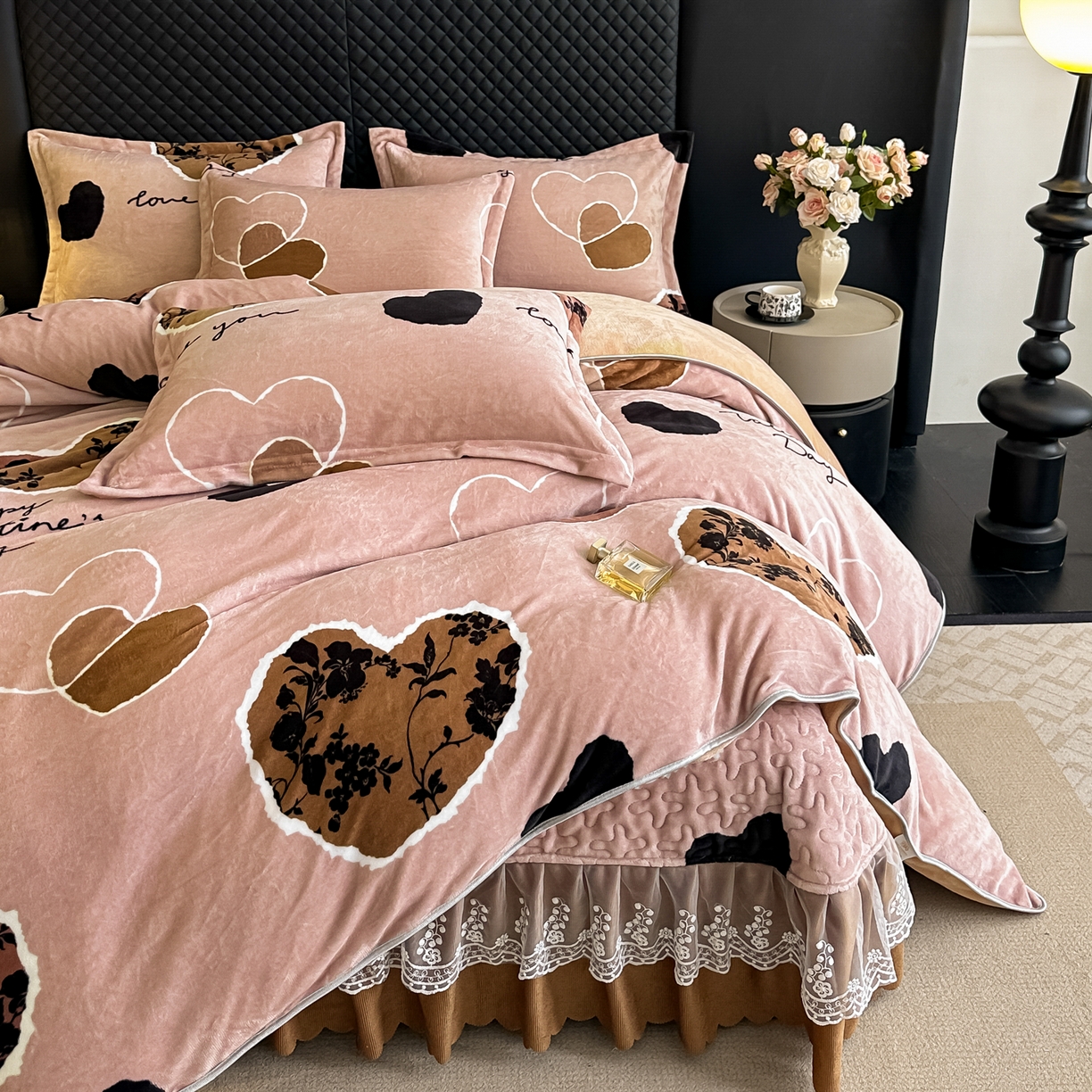 91家纺网 家纺一手货源 找家纺 栩裕纺织 2025新款加厚牛奶绒床盖四件套 爱慕