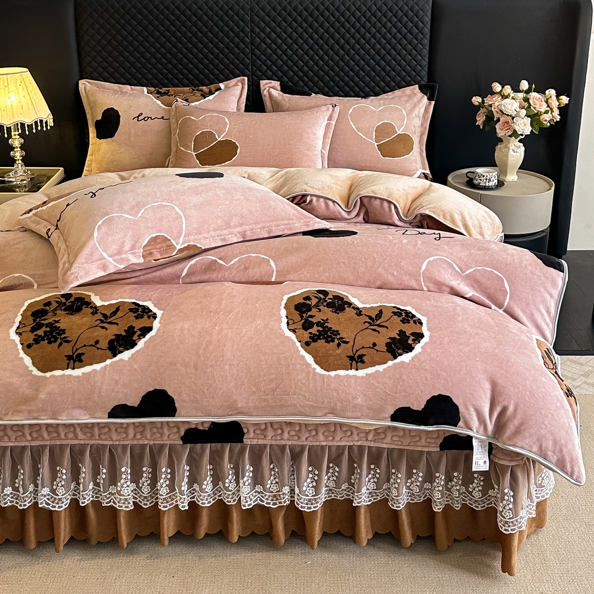 91家纺网 家纺一手货源 找家纺 栩裕纺织 2025新款加厚牛奶绒床盖四件套 爱慕