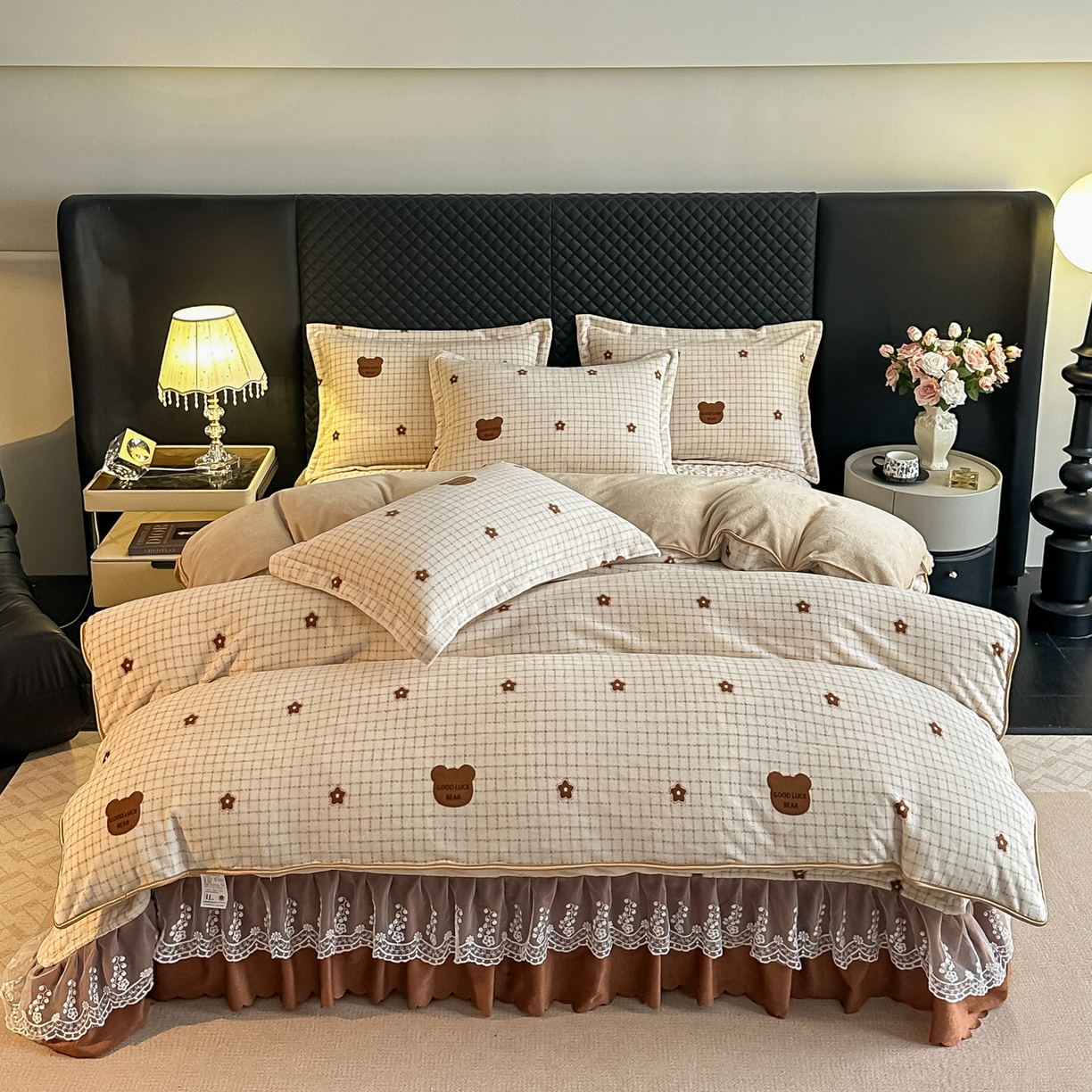 栩裕纺织 2025新款加厚牛奶绒床盖四件套 米格