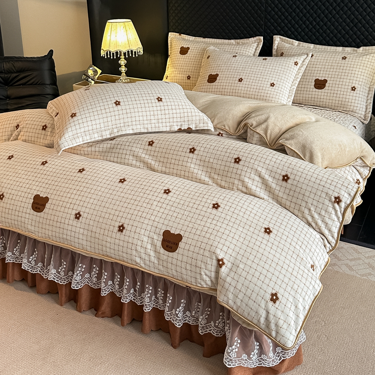 91家纺网 家纺一手货源 找家纺 栩裕纺织 2025新款加厚牛奶绒床盖四件套 米格