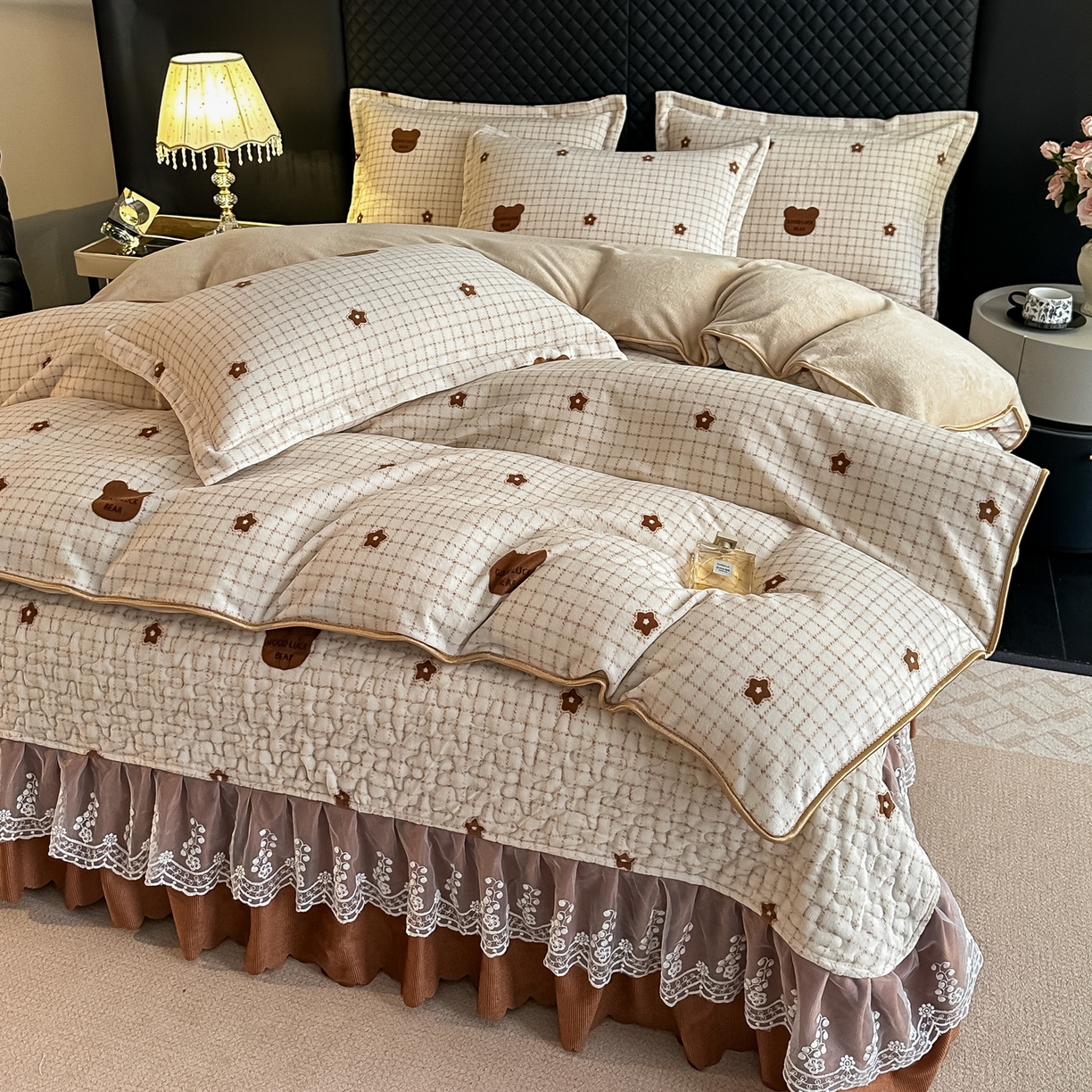 91家纺网 家纺一手货源 找家纺 栩裕纺织 2025新款加厚牛奶绒床盖四件套 米格