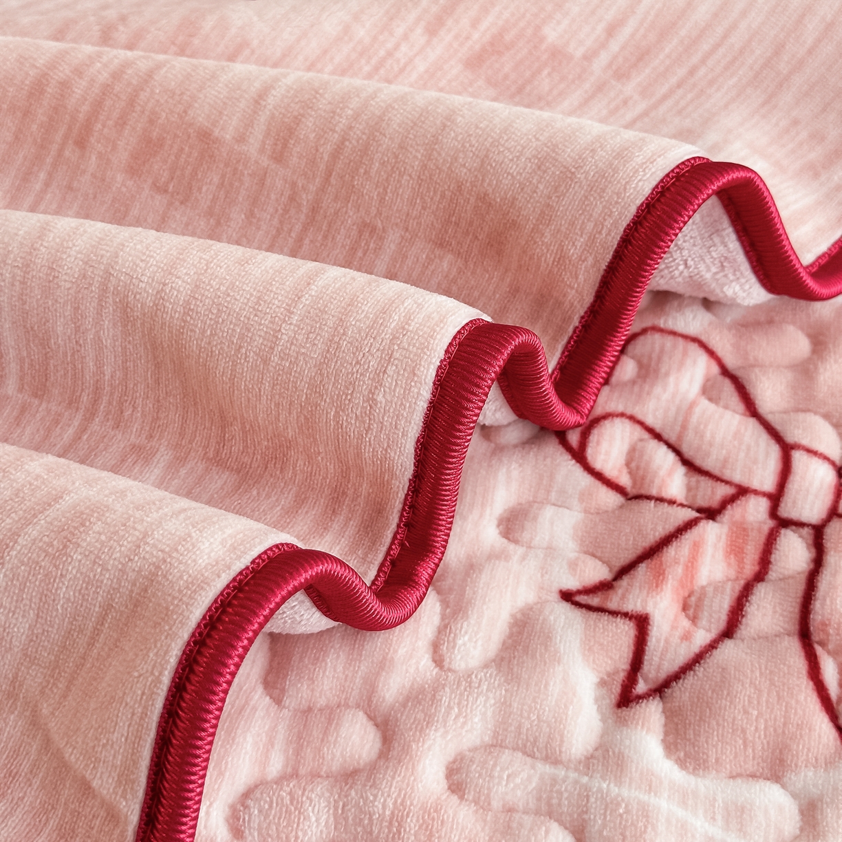 91家纺网 家纺一手货源 找家纺 栩裕纺织 2025新款加厚牛奶绒床盖四件套 同心结