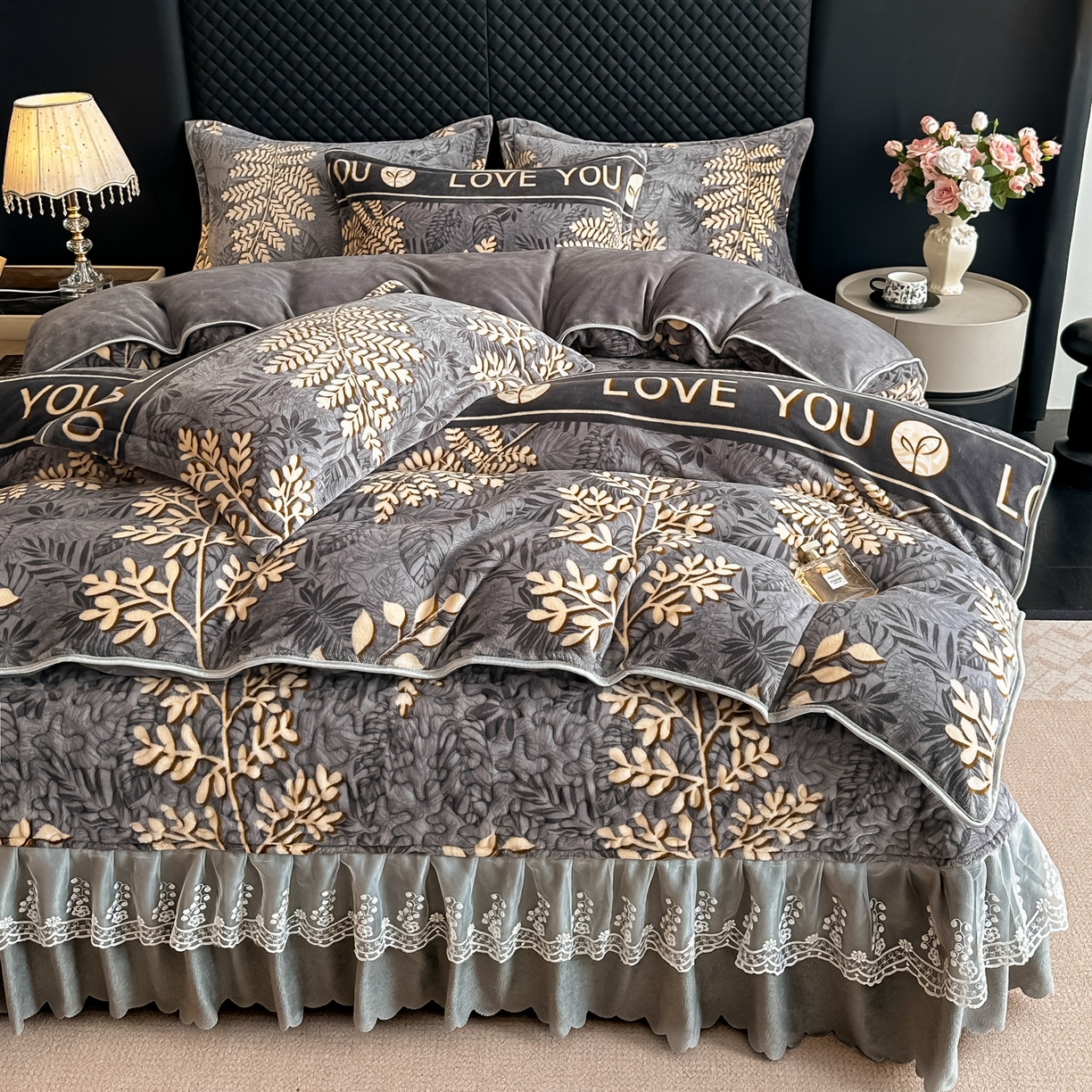 91家纺网 家纺一手货源 找家纺 栩裕纺织 2025新款加厚牛奶绒床盖四件套 之秋