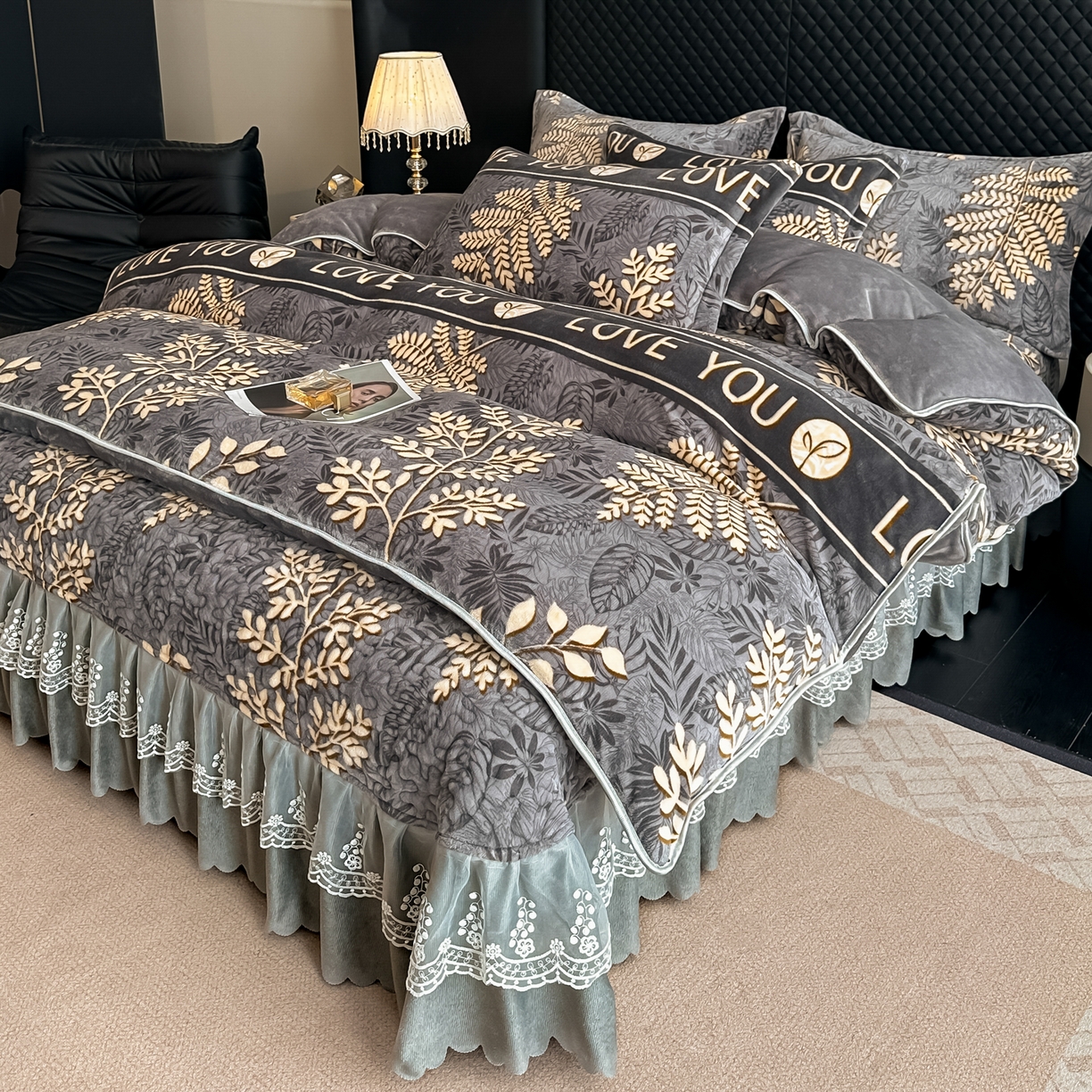 91家纺网 家纺一手货源 找家纺 栩裕纺织 2025新款加厚牛奶绒床盖四件套 之秋