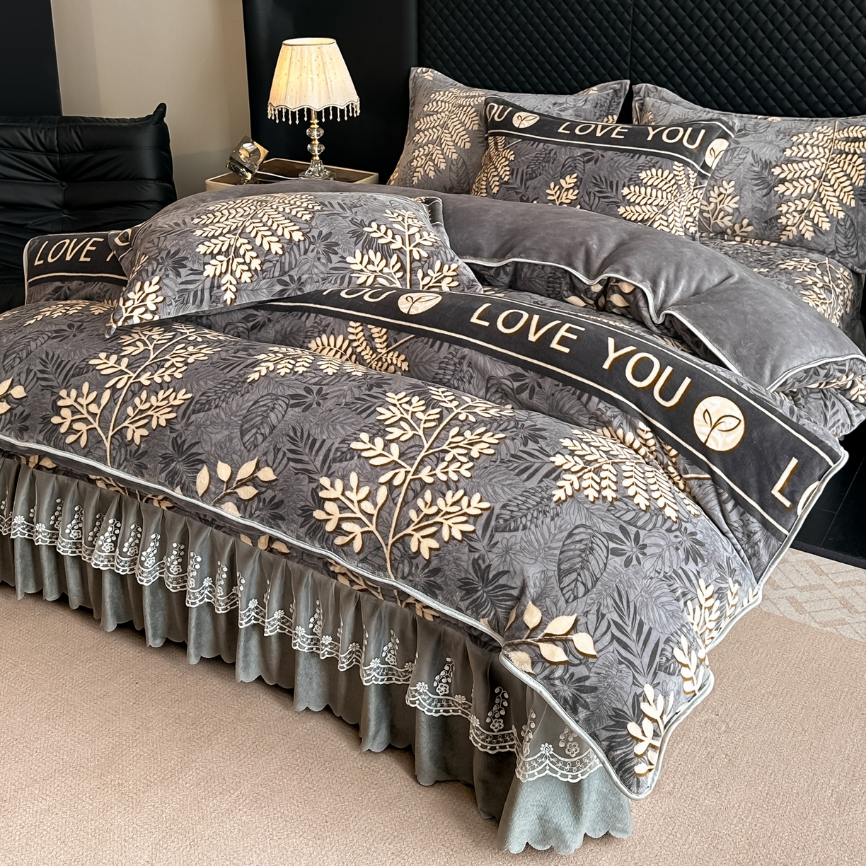 91家纺网 家纺一手货源 找家纺 栩裕纺织 2025新款加厚牛奶绒床盖四件套 之秋