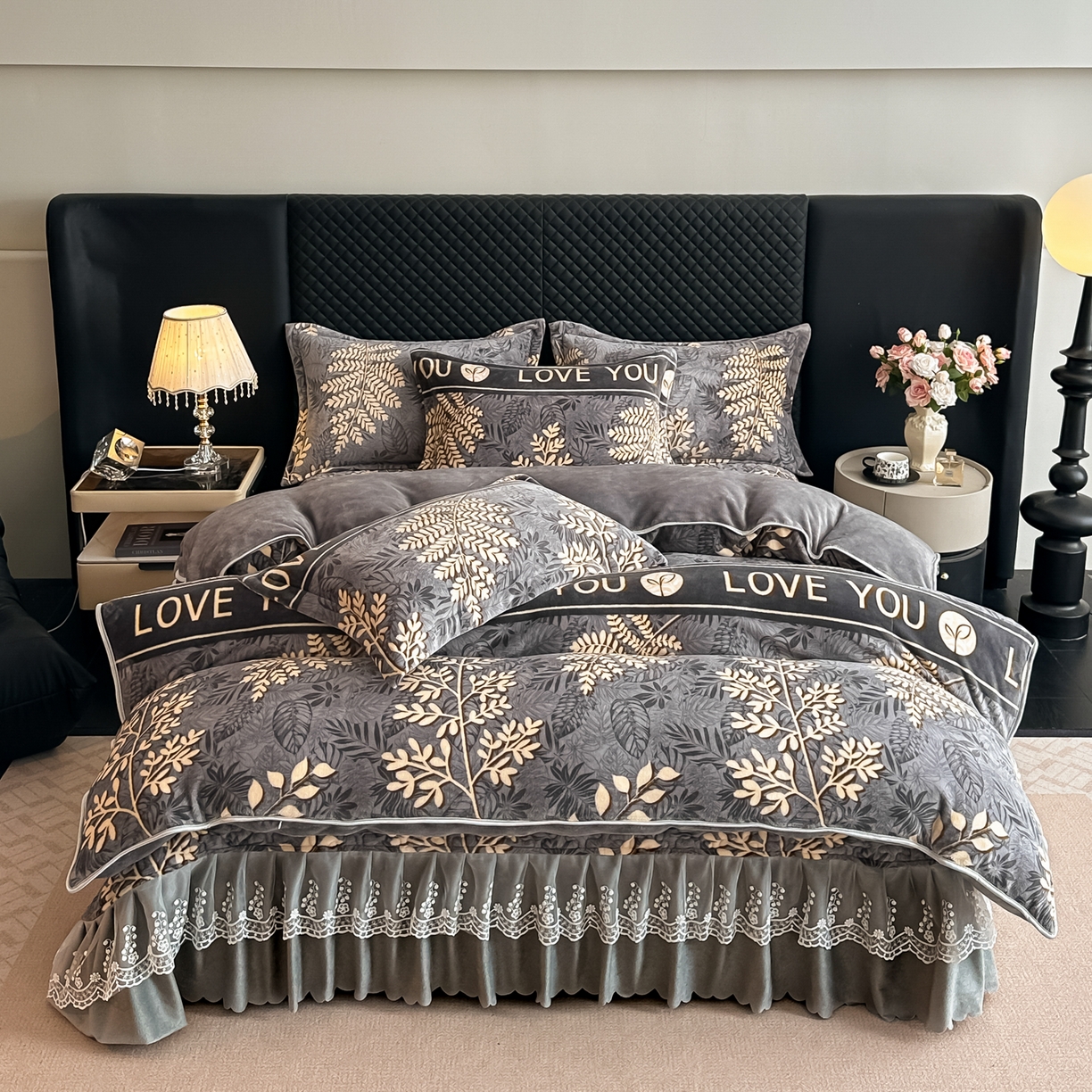 栩裕纺织 2025新款加厚牛奶绒床盖四件套 之秋