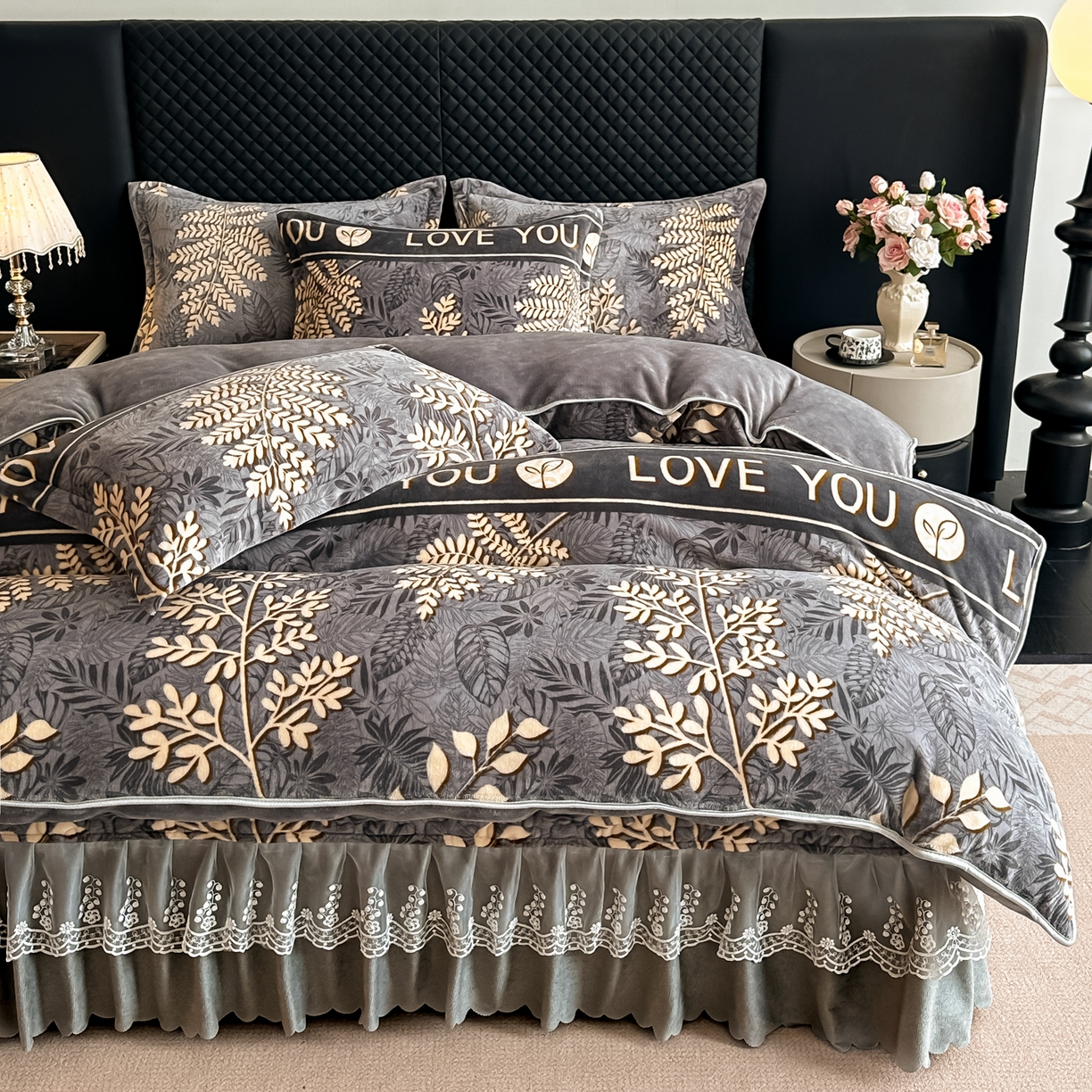 91家纺网 家纺一手货源 找家纺 栩裕纺织 2025新款加厚牛奶绒床盖四件套 之秋