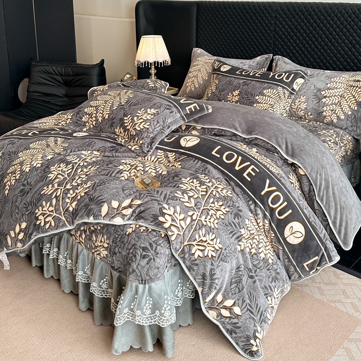 91家纺网 家纺一手货源 找家纺 栩裕纺织 2025新款加厚牛奶绒床盖四件套 之秋