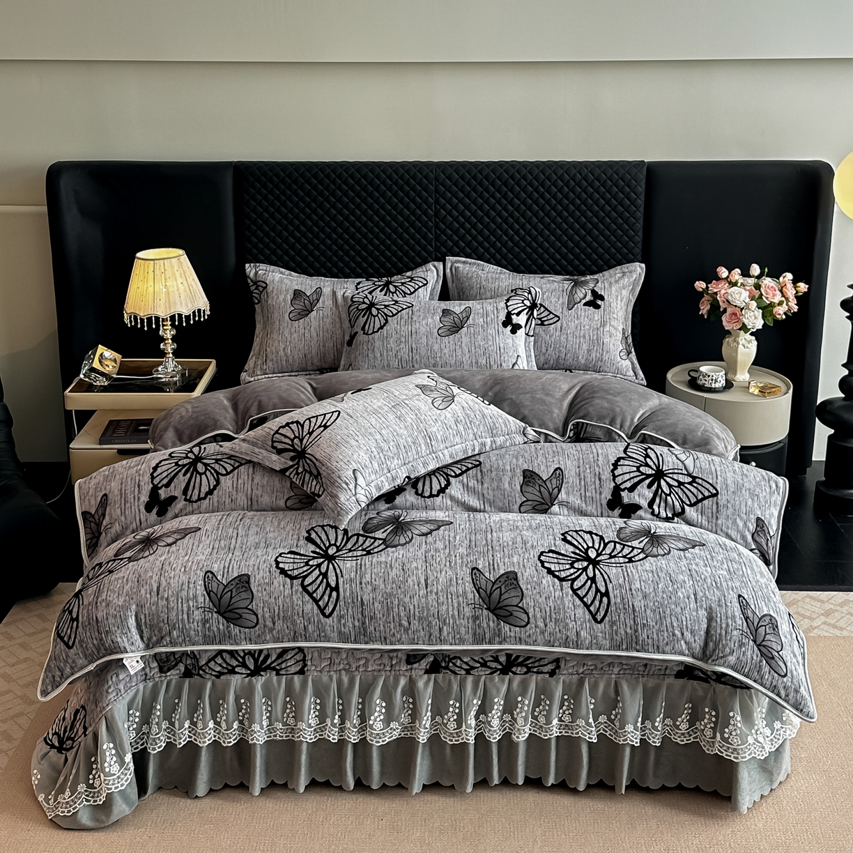 91家纺网 家纺一手货源 找家纺 （总）凤杰家纺 2025新款加厚牛奶绒床盖四件套