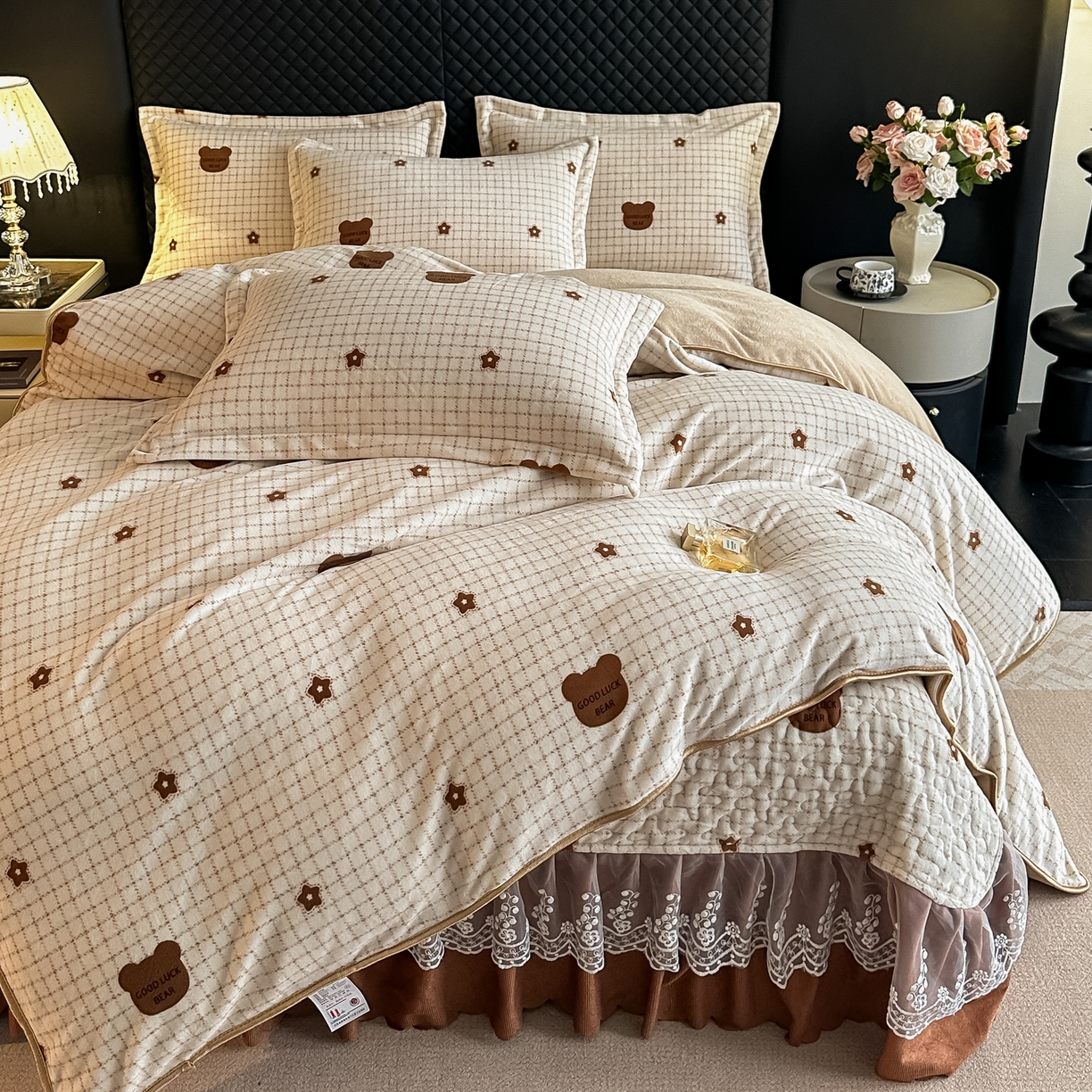 91家纺网 家纺一手货源 找家纺 凤杰家纺 2025新款加厚牛奶绒床盖四件套 米格