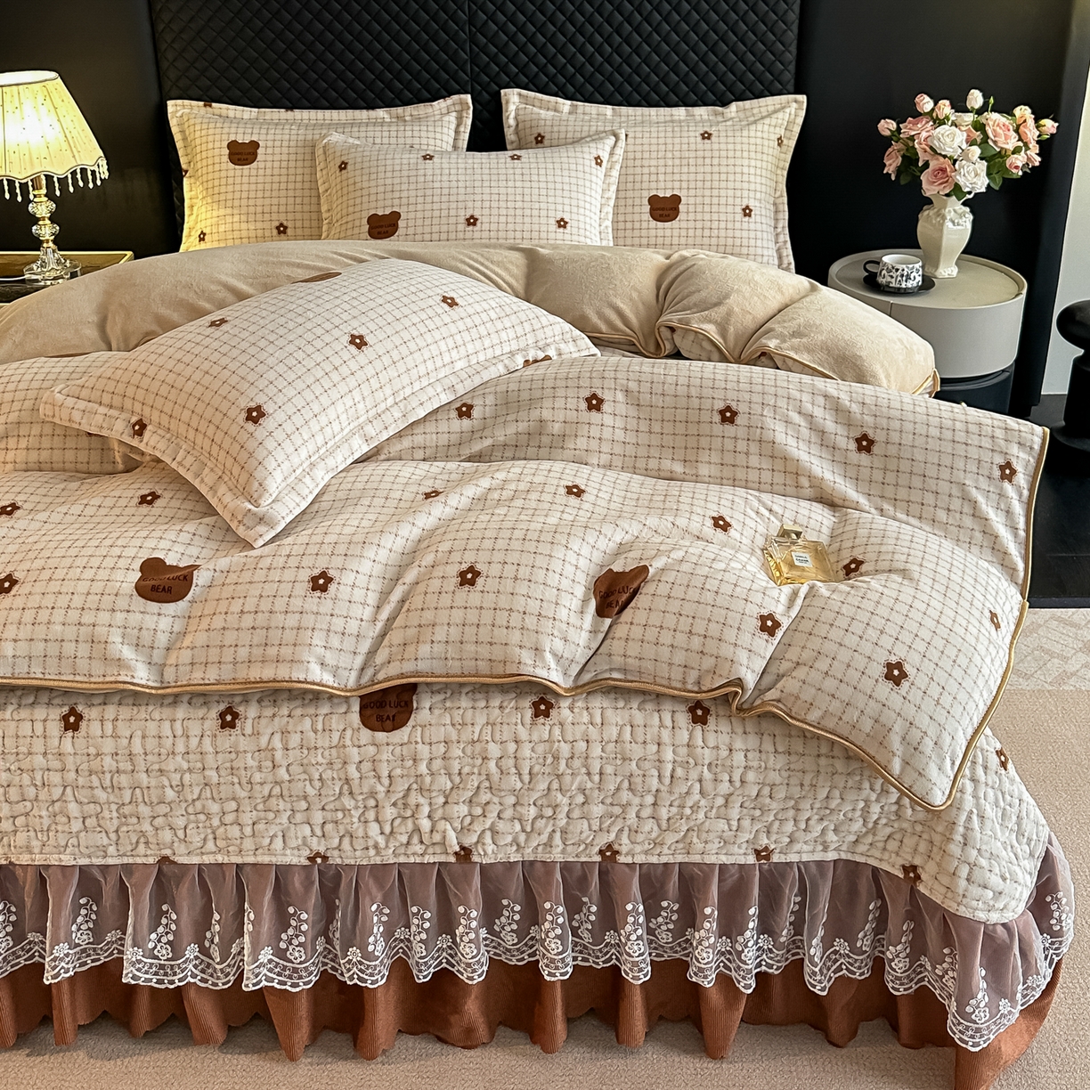 91家纺网 家纺一手货源 找家纺 凤杰家纺 2025新款加厚牛奶绒床盖四件套 米格