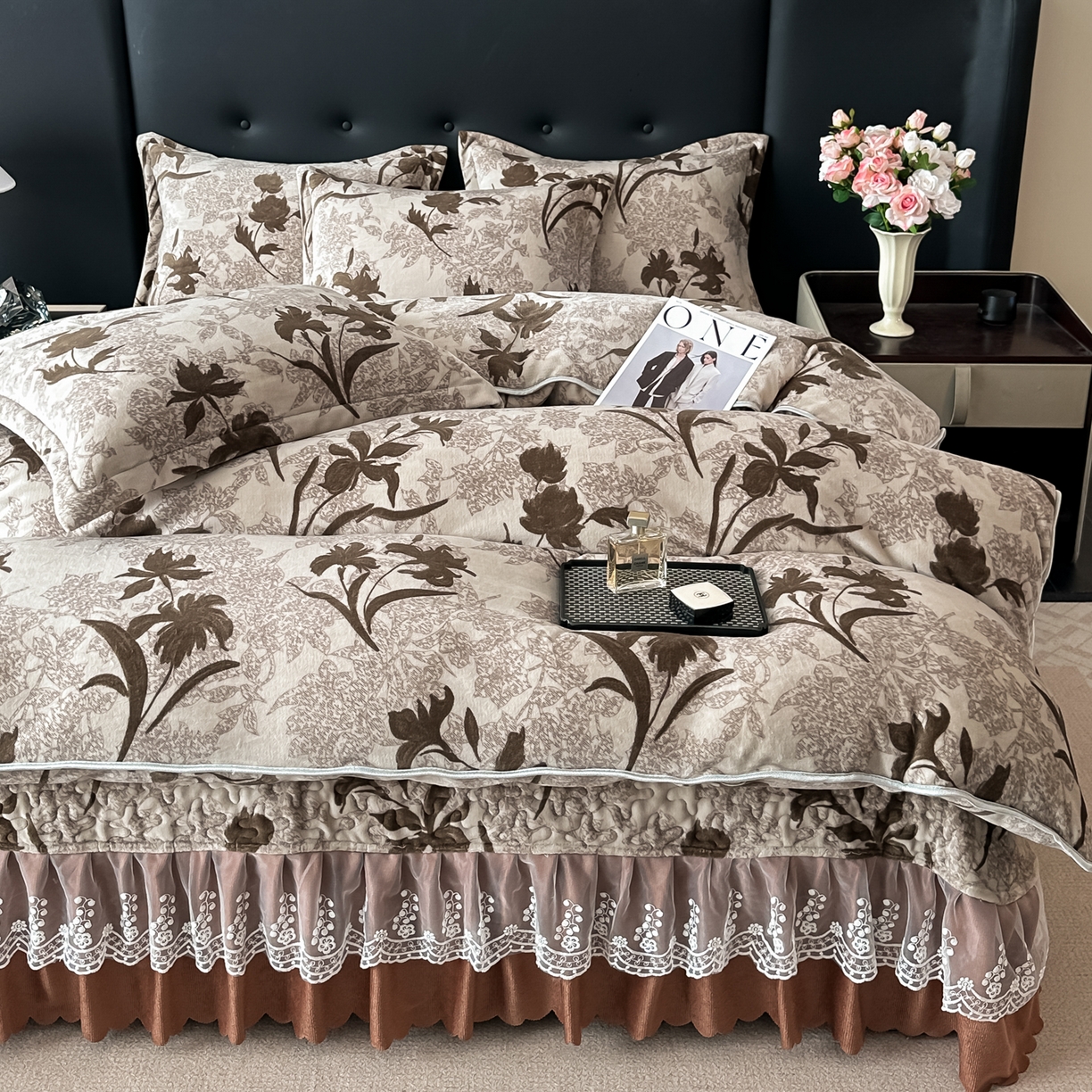 91家纺网 家纺一手货源 找家纺 凤杰家纺 2025新款加厚牛奶绒床盖四件套 赛琳娜