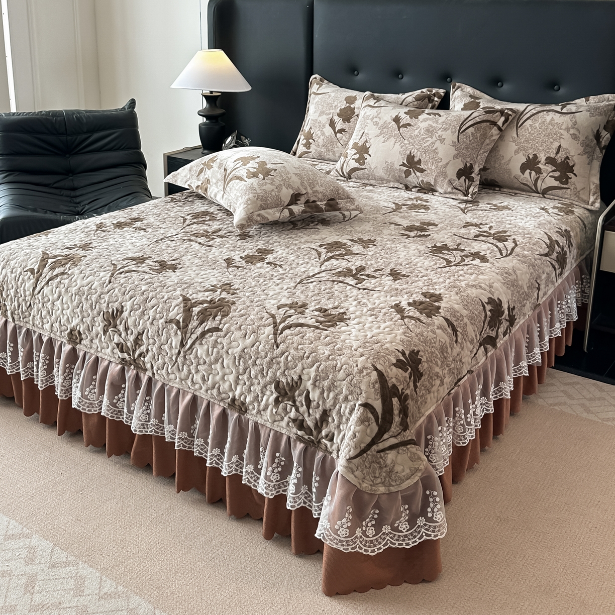 91家纺网 家纺一手货源 找家纺 凤杰家纺 2025新款加厚牛奶绒床盖四件套 赛琳娜