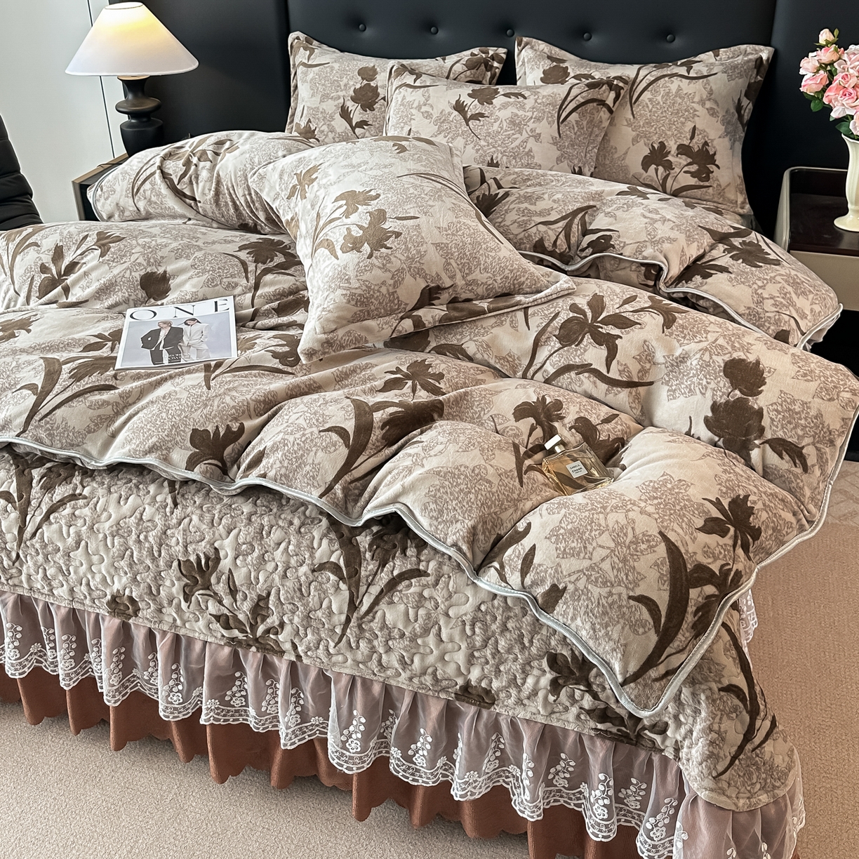 91家纺网 家纺一手货源 找家纺 凤杰家纺 2025新款加厚牛奶绒床盖四件套 赛琳娜