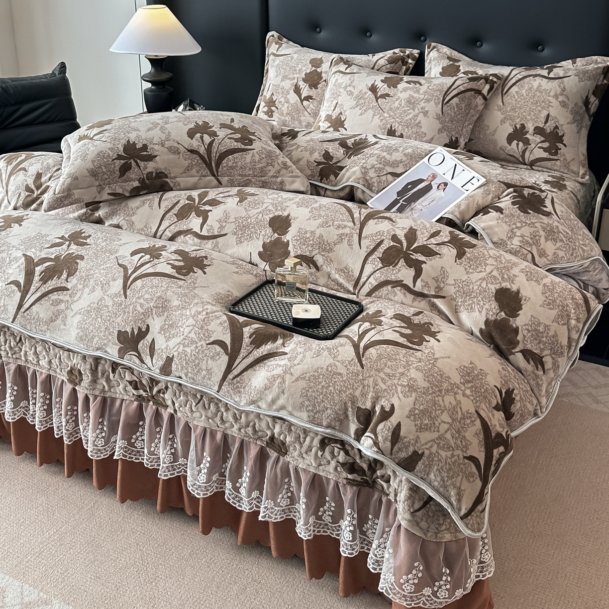 91家纺网 家纺一手货源 找家纺 凤杰家纺 2025新款加厚牛奶绒床盖四件套 赛琳娜