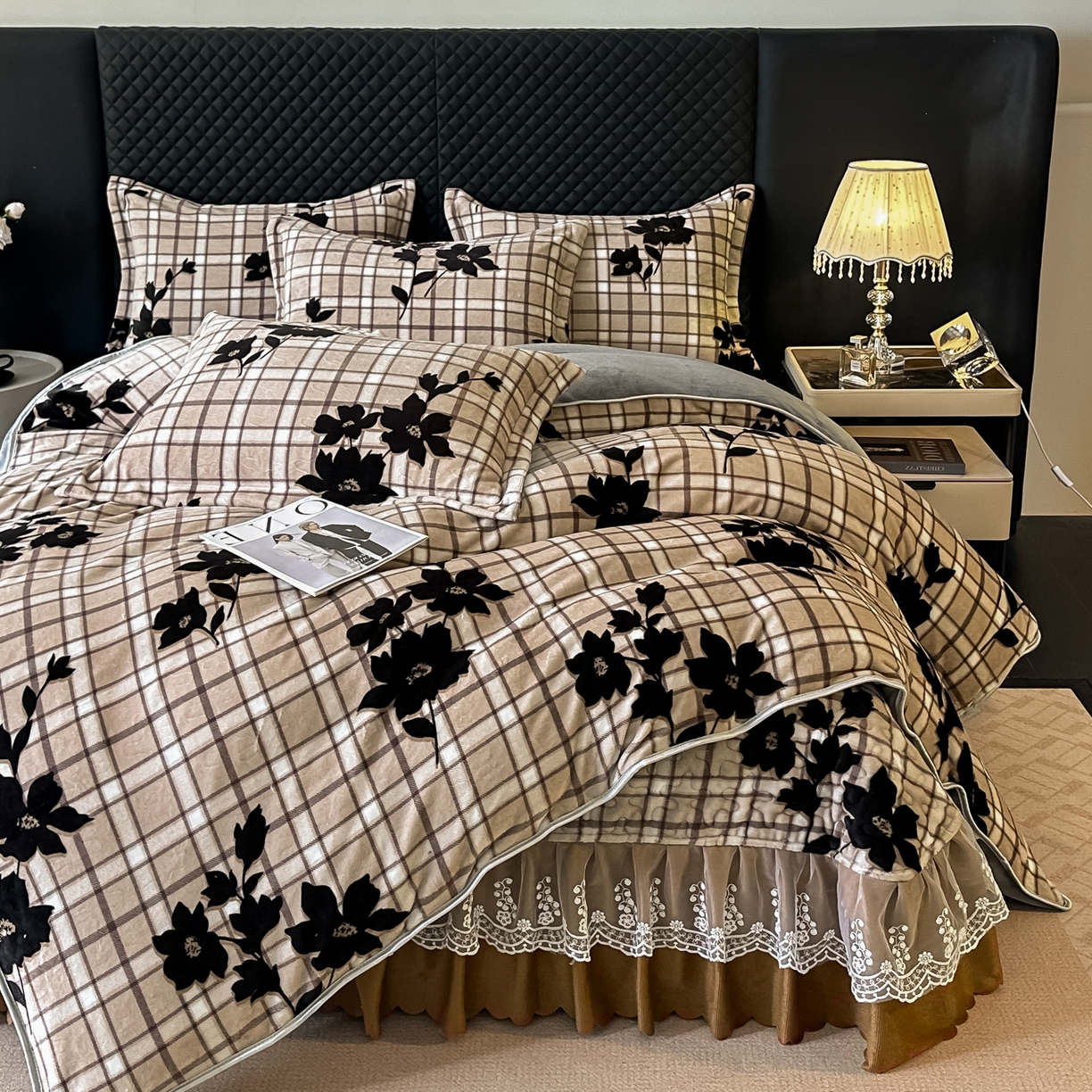 91家纺网 家纺一手货源 找家纺 凤杰家纺 2025新款加厚牛奶绒床盖四件套 素影