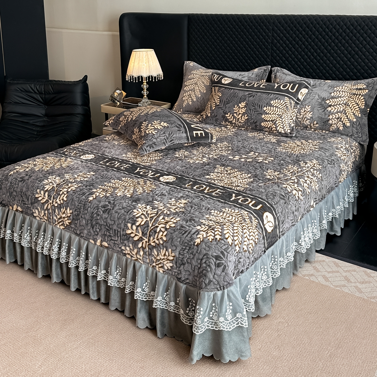 91家纺网 家纺一手货源 找家纺 凤杰家纺 2025新款加厚牛奶绒床盖四件套 之秋