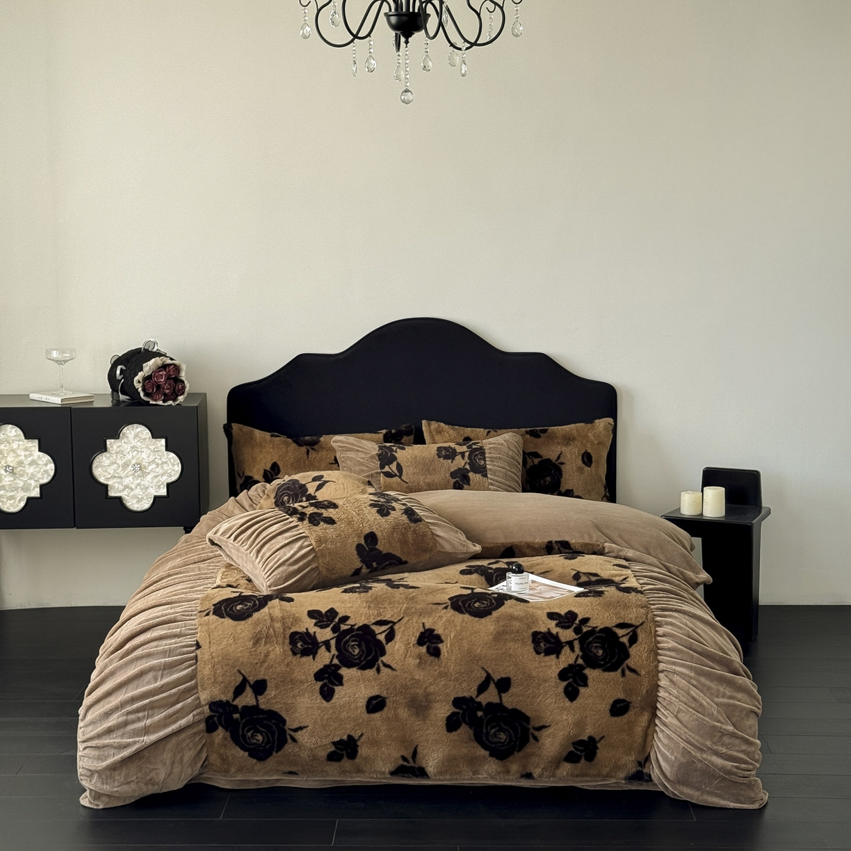 91家纺网 家纺一手货源 找家纺 新印象 2025新款复古法式兔毛绒保暖四件套 复古法式-黛茜