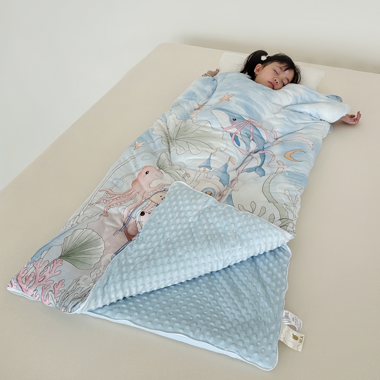 91家纺网 家纺一手货源 找家纺 小芽家居 2025新款儿童睡袋防踢被 海底世界